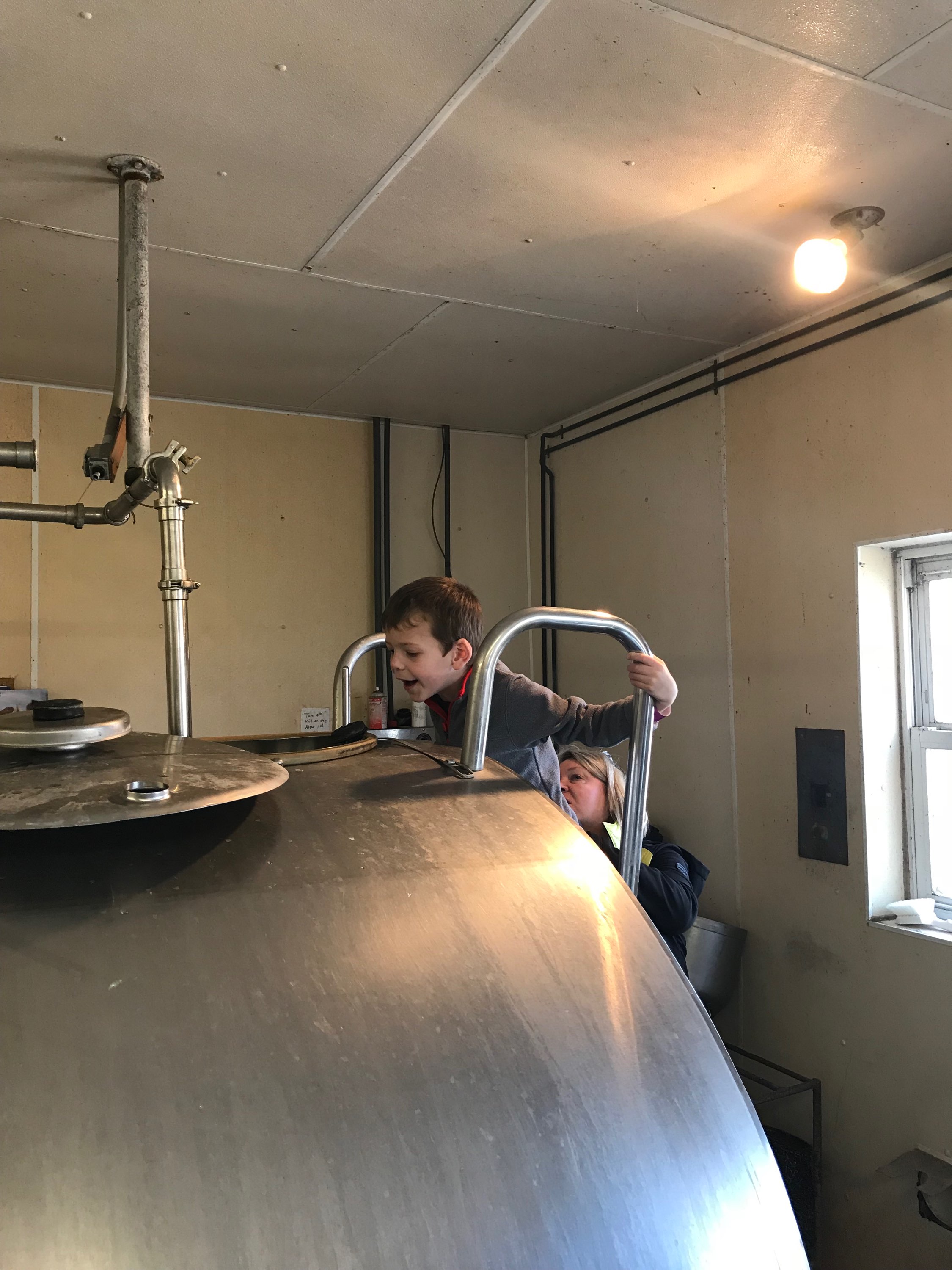 colin checking out the storage tank